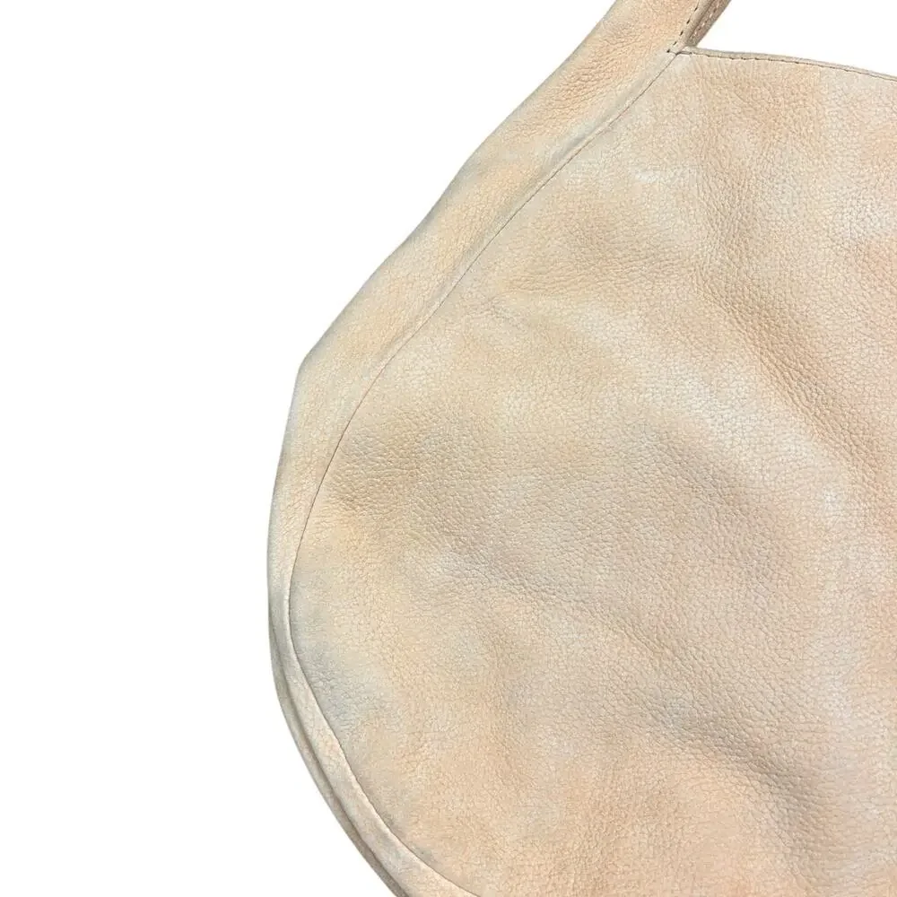 Ceri Hoover Suede Leather Tan Brown Boho Hobo Shoulder Bag Purse Tote Slouchy